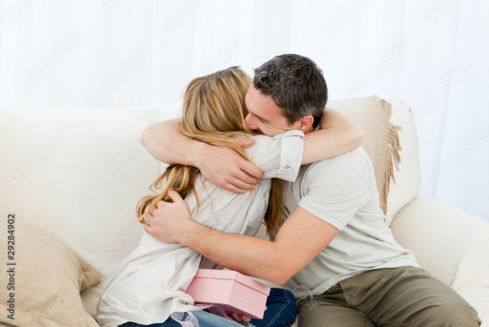 Happy pairs hugging Happy pairs hugging