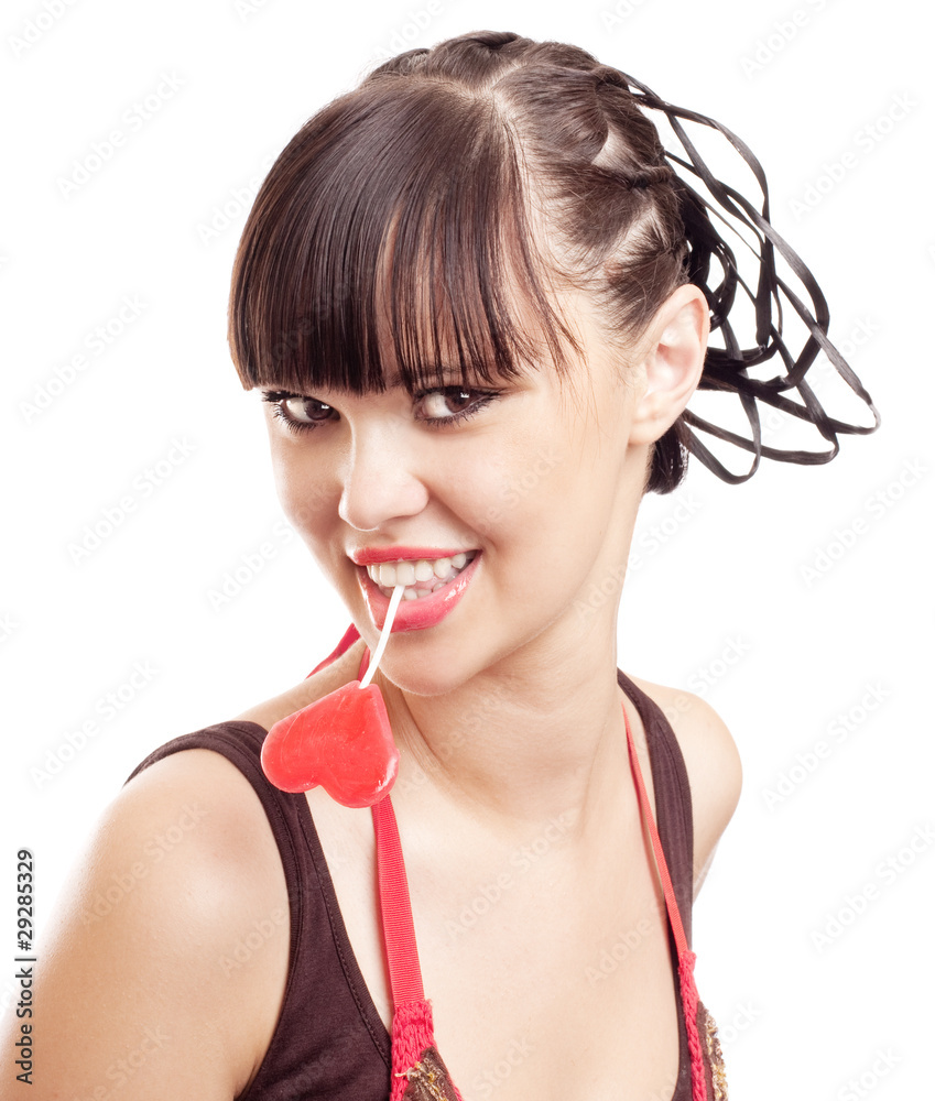 beautiful girl with lollipop