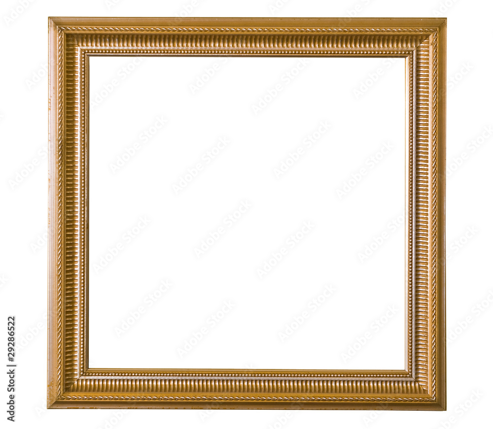 Fototapeta premium Isolated golden wooden Photo Frame