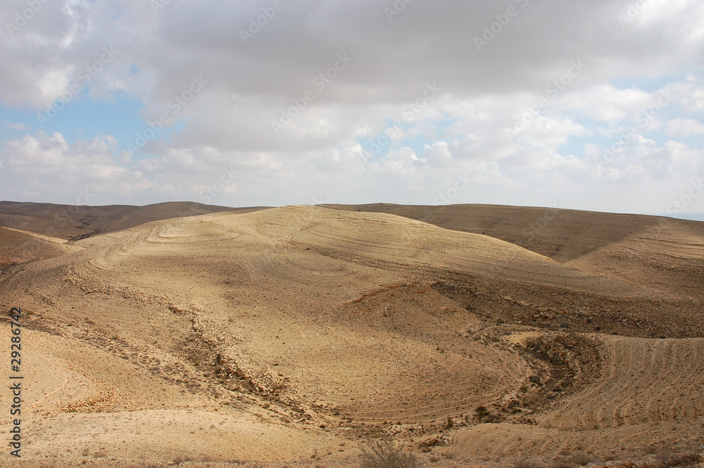 Scenic view on Negev desert in winter, Israel.