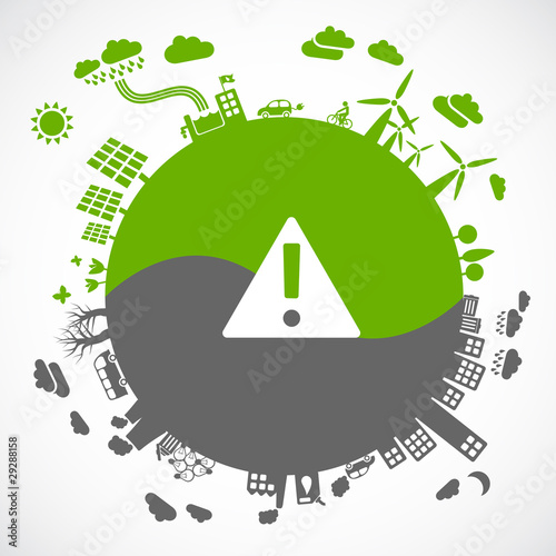 green vs gray - sustainable development concept