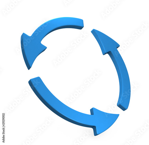 rotate the blue arrow on white background