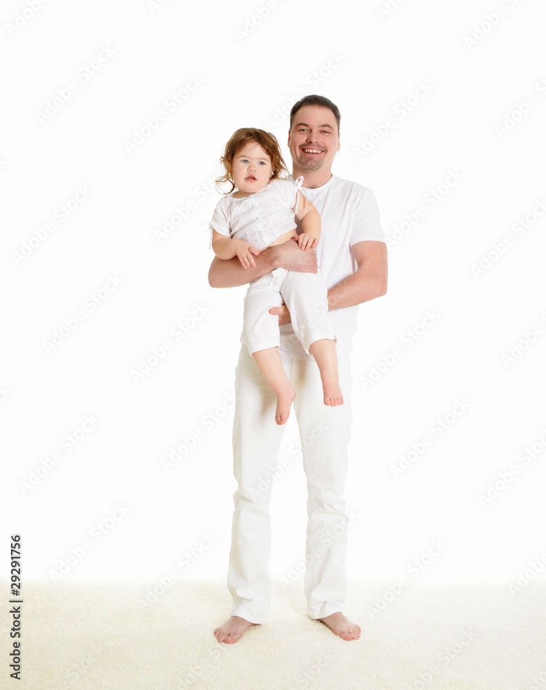 portrait of a father with his little daughter portrait of a father with his little daughter