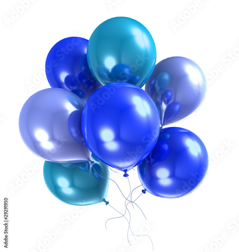 3d color helium balloon on white backround