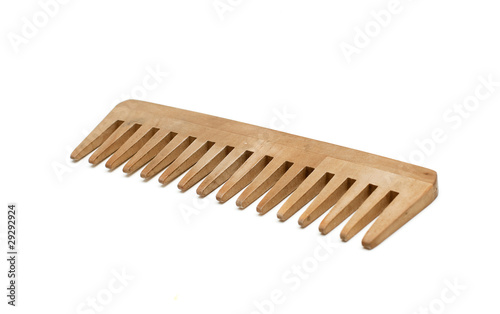 wooden comb on white