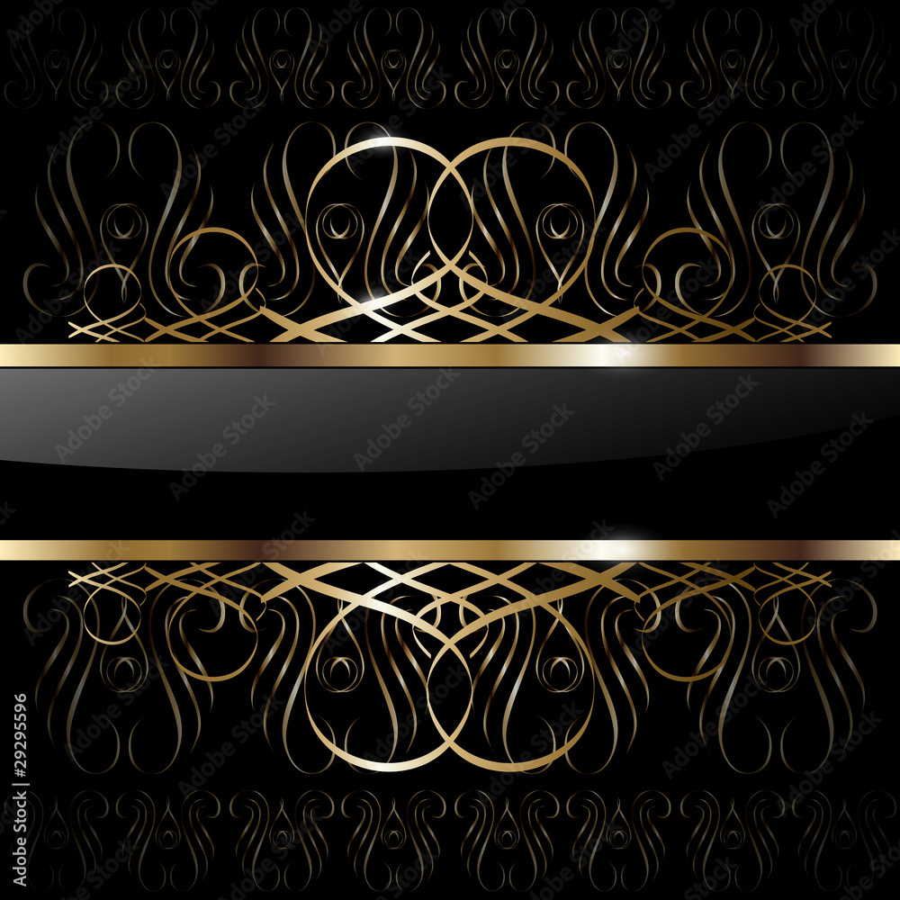 Abstract background gold on black