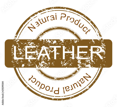 Grunge stamp with natural leather product.