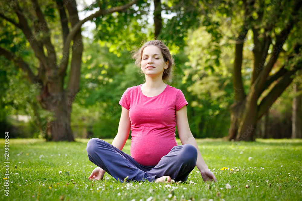 Beautiful pregnant woman in the park Beautiful pregnant woman in the park