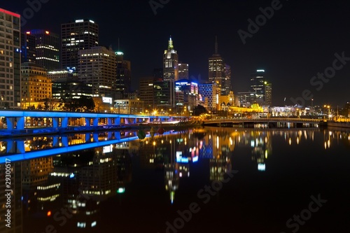 Downtown of Melbourne at night