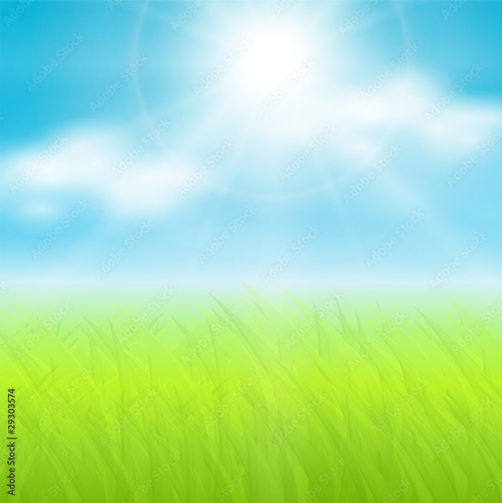 Sunny spring  background, vector.