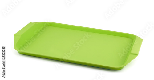 Empty green plastic tray