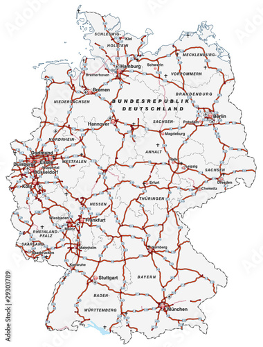 Deutschland mit Autobahnen tranzparent