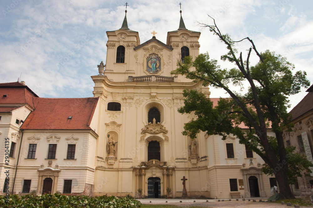 Famous old monastery in Rajhrad in Czech Republic