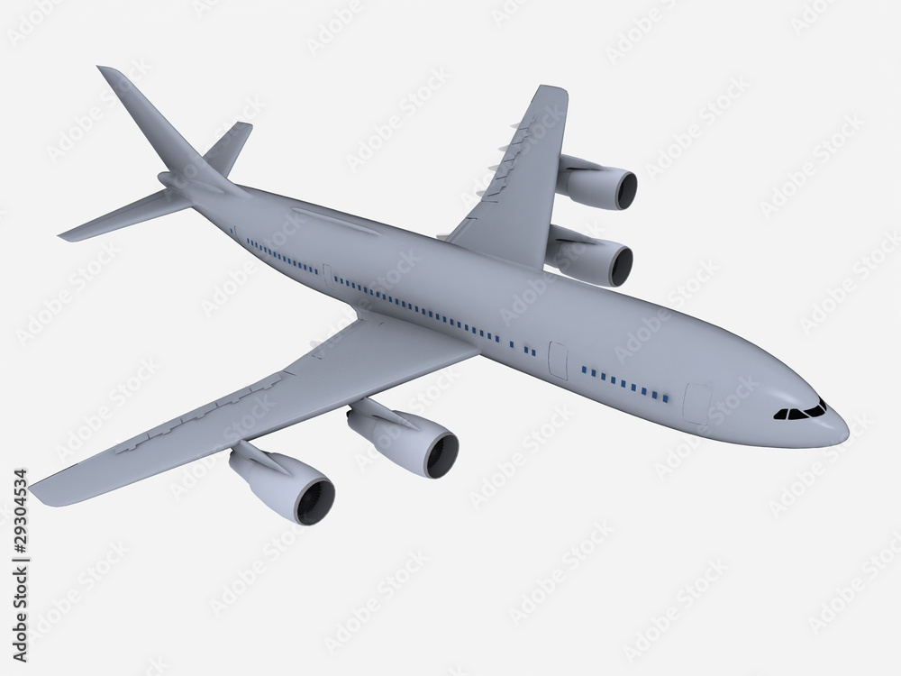 Fototapeta premium Airplane isolated on white background