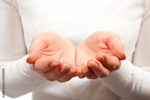 Woman's cupped hands