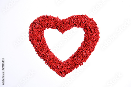 Red heart with sand