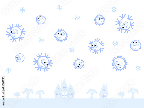 Wallpaper Mural Merry snowflakes Torontodigital.ca