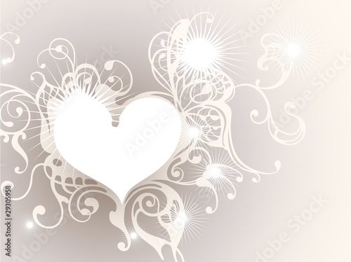 heart frame with stars, vector illustration