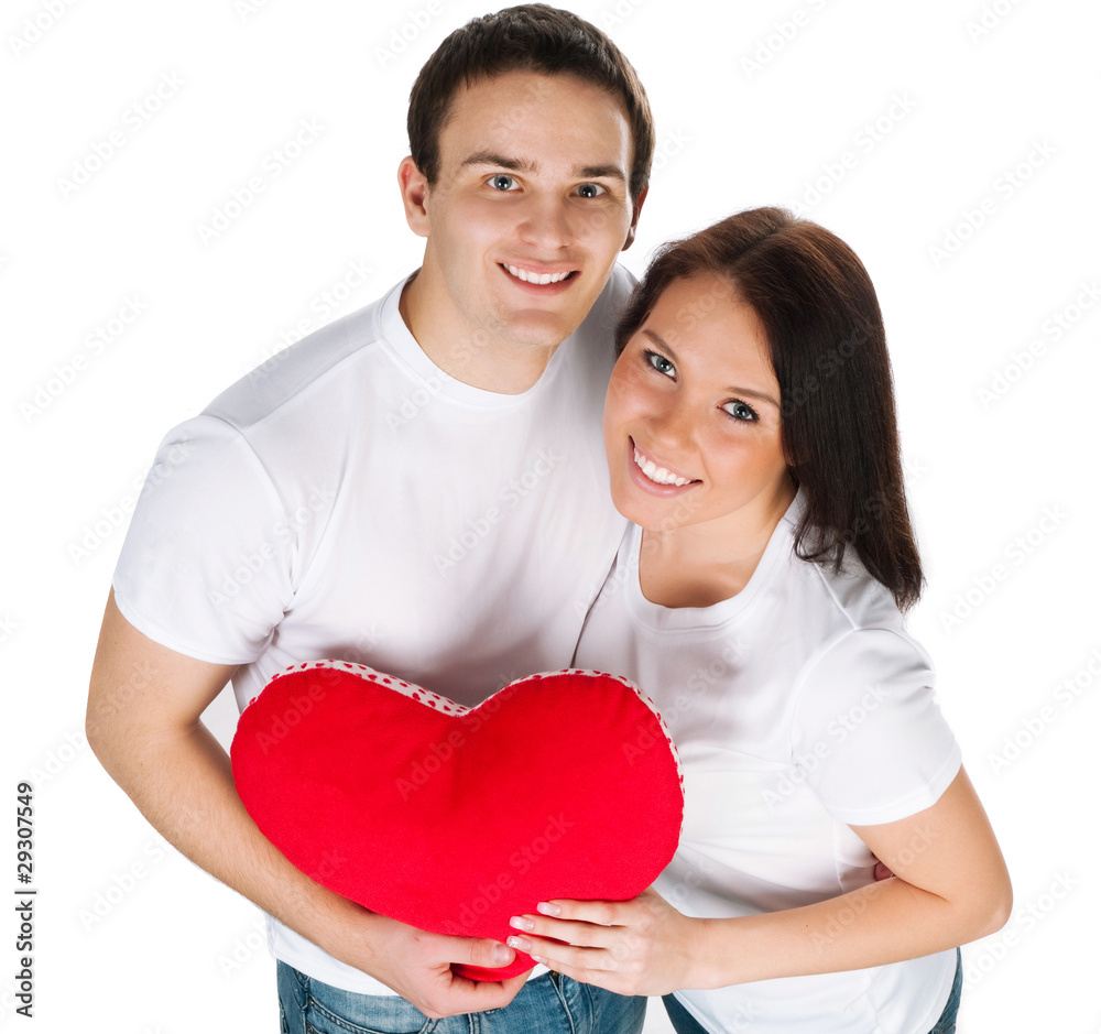 Couple with a red heart
