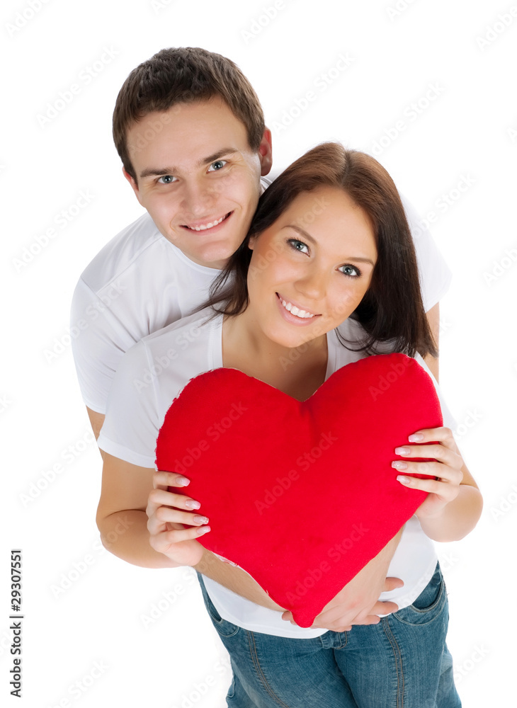Couple with a red heart