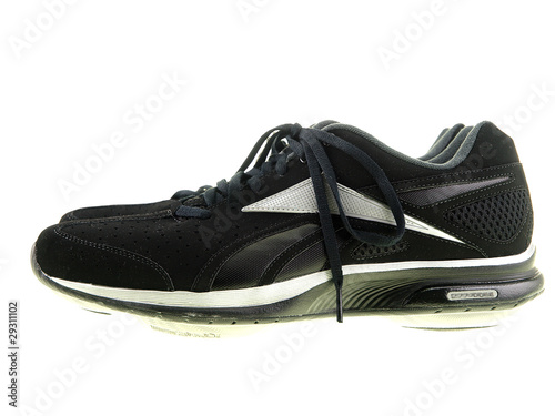 black sports shoes isolated on white