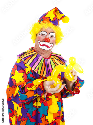 Disgusted Clown with Balloon Dog