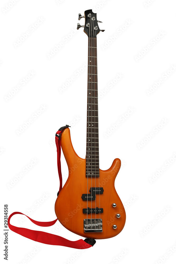 Fototapeta premium yellow electric guitar with Clipping Paths