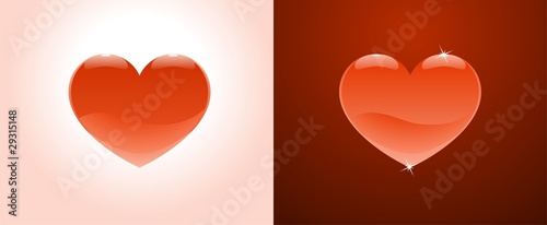 Heartshape (on white and on dark red backgrounds)