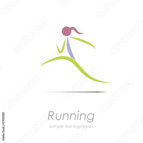 Logo woman running, stylized  # Vector
