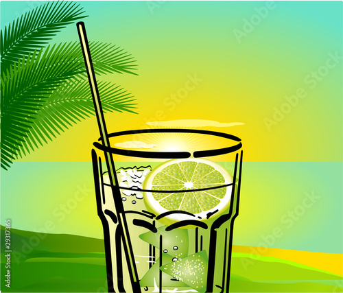Caipirinha  Cocktail with background