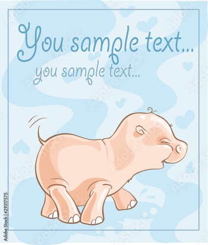 Greeting card with ute cartoon animal