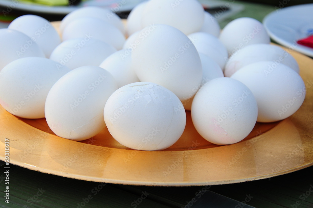 white eggs on plate white eggs on plate