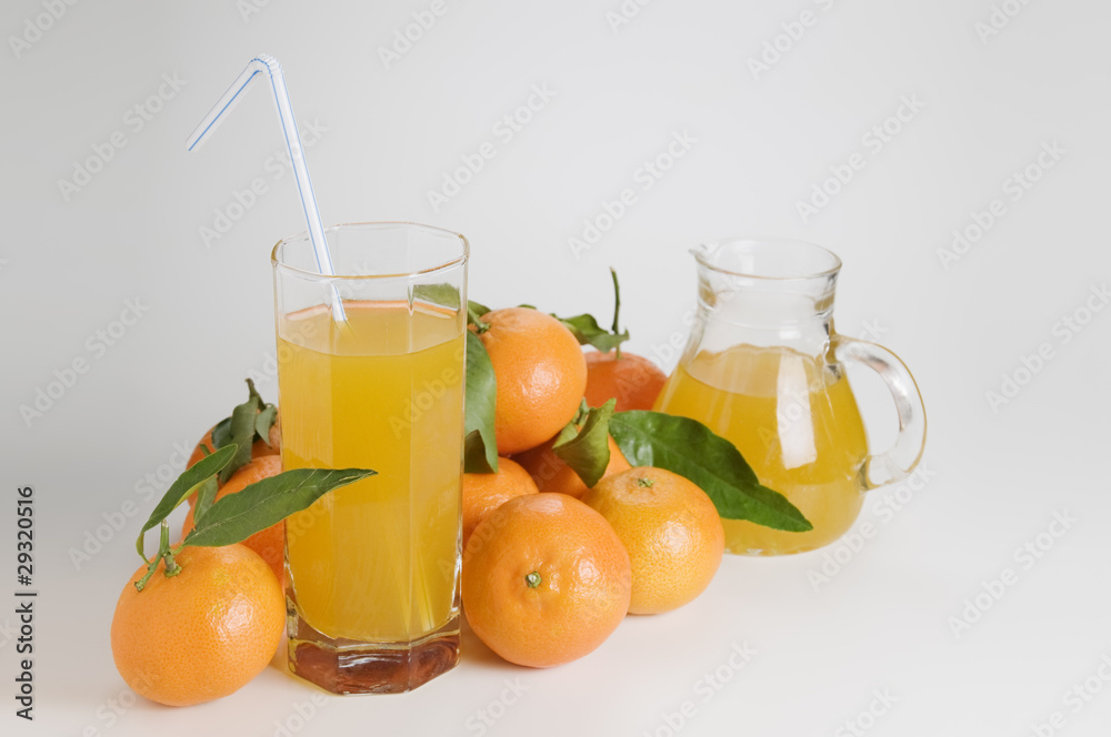 tangerines glass and jug of glass