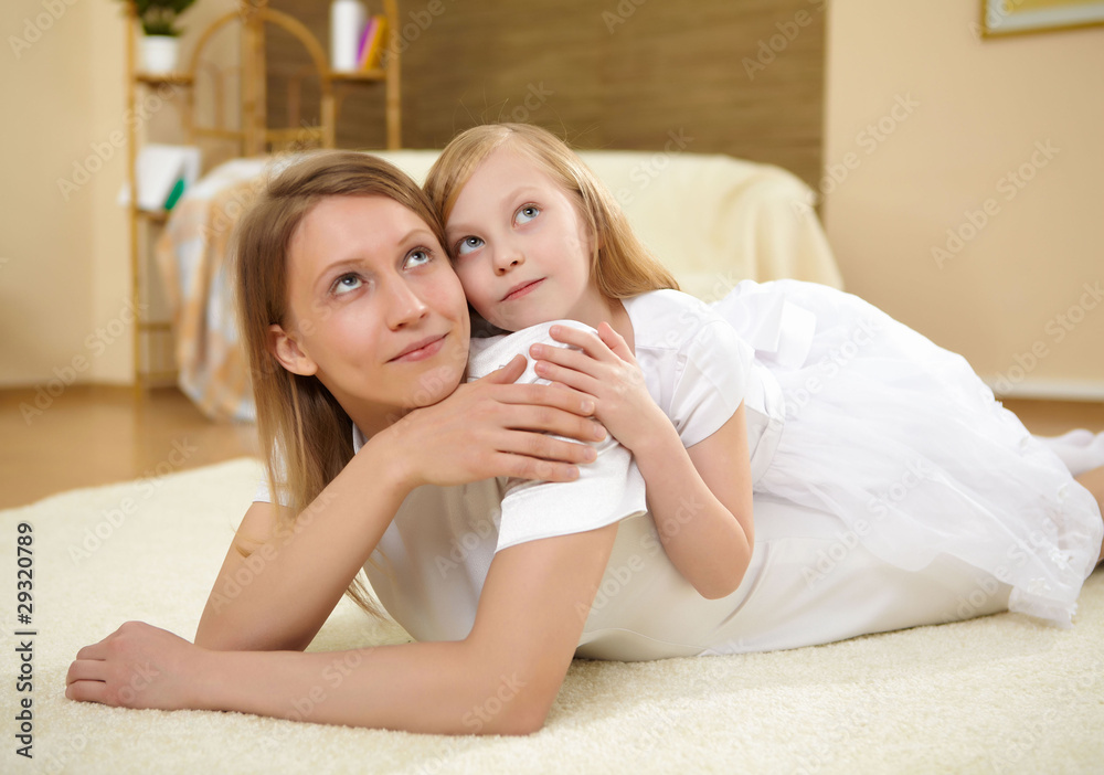 mother with teenager daughter at home mother with teenager daughter at home