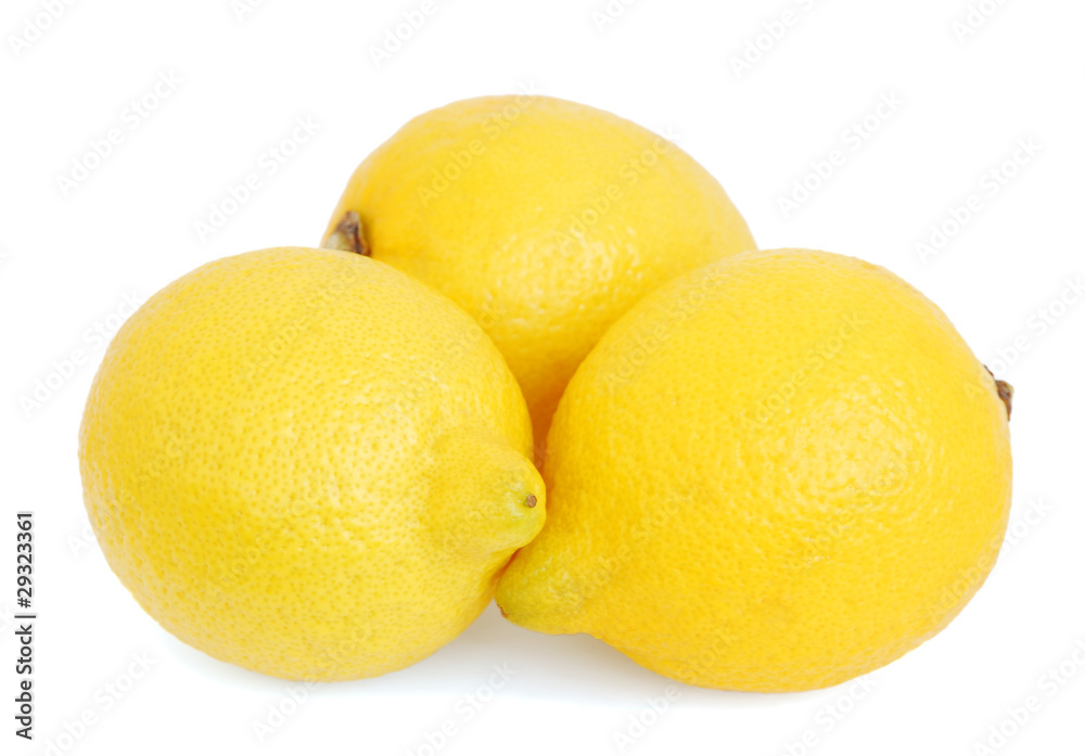 Three lemons isolated on white background Three lemons isolated on white background