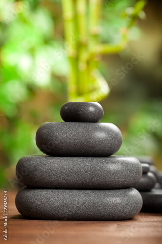 Fototapeta Naklejka Na Ścianę i Meble -  Black massage stones