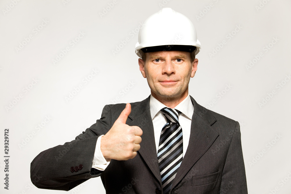 Workman showing thumbs up Workman showing thumbs up
