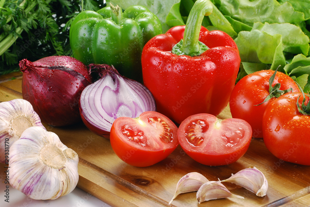Composition with variety of raw vegetables Composition with variety of raw vegetables