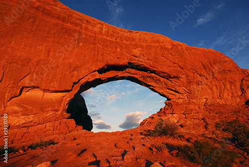 Konstfotografi North Window Arch in Arches National Park, Utah.