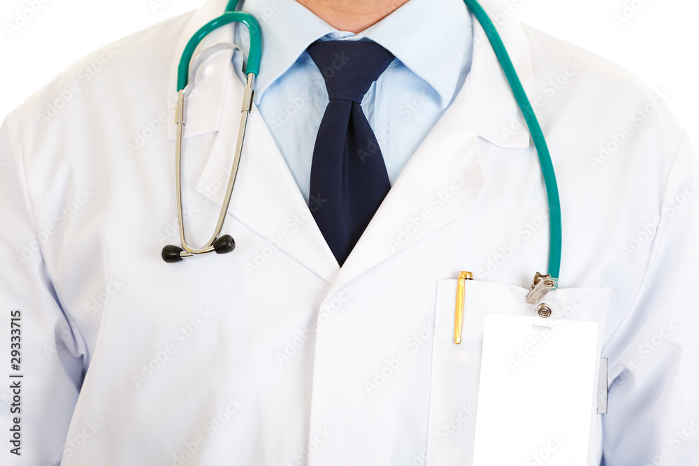 Medical doctor with stethoscope. Close-up. Medical doctor with stethoscope. Close-up.