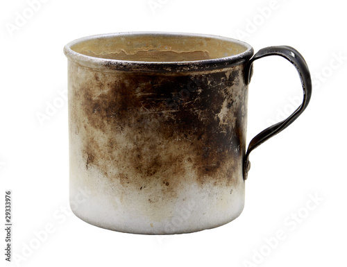 old aluminum mug