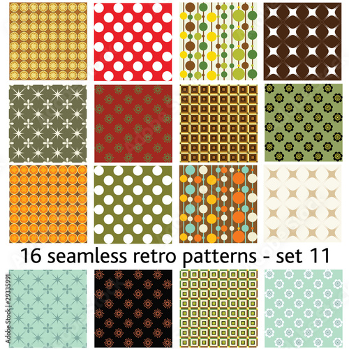 16 seamless retro patterns - set 11