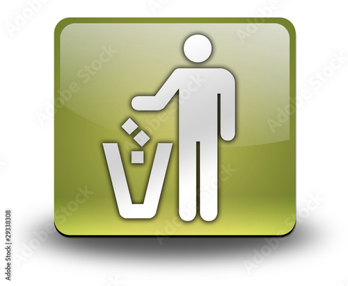 Yellow 3D Effect Icon "Litter Container"