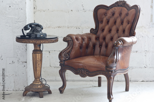 Brown chair vintage style