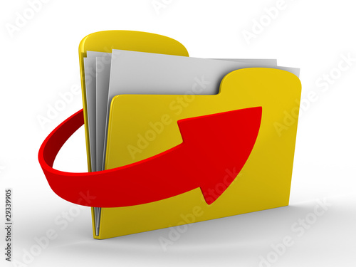 Yellow computer folder on w...