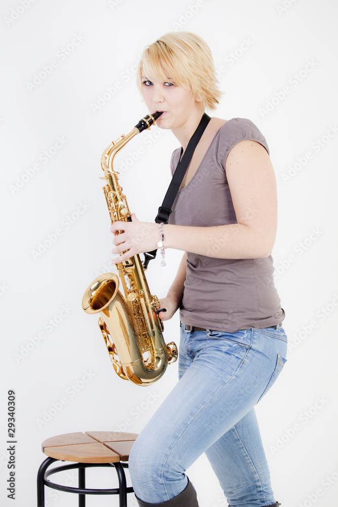 Saxophon spielen Stock Photo | Adobe Stock