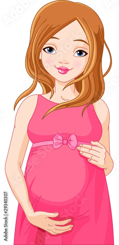 Happy pregnant woman prepared to be mother
