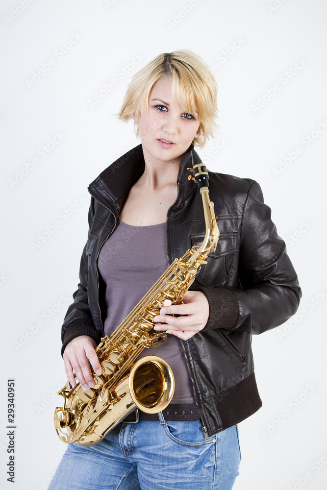 Fototapeta premium Saxophonistin