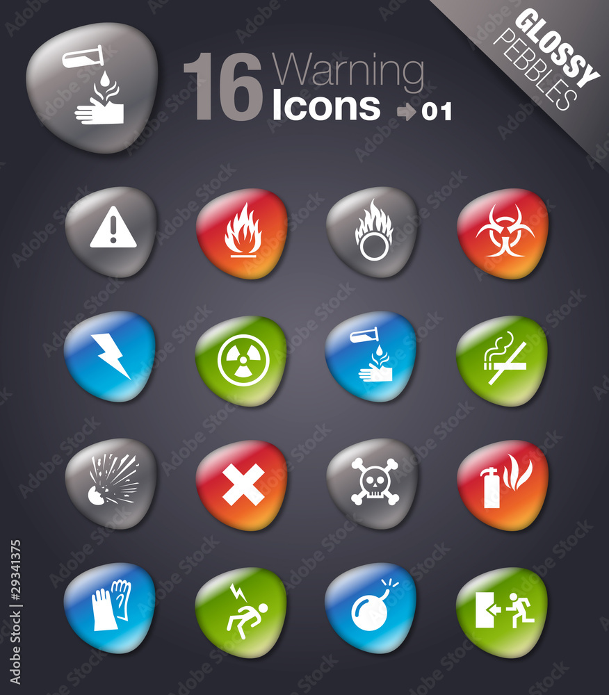 Glossy Pebbles - warning icons 01 Glossy Pebbles - warning icons 01