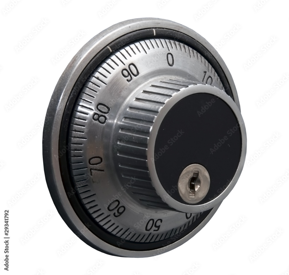 safe door code lock isolated over white